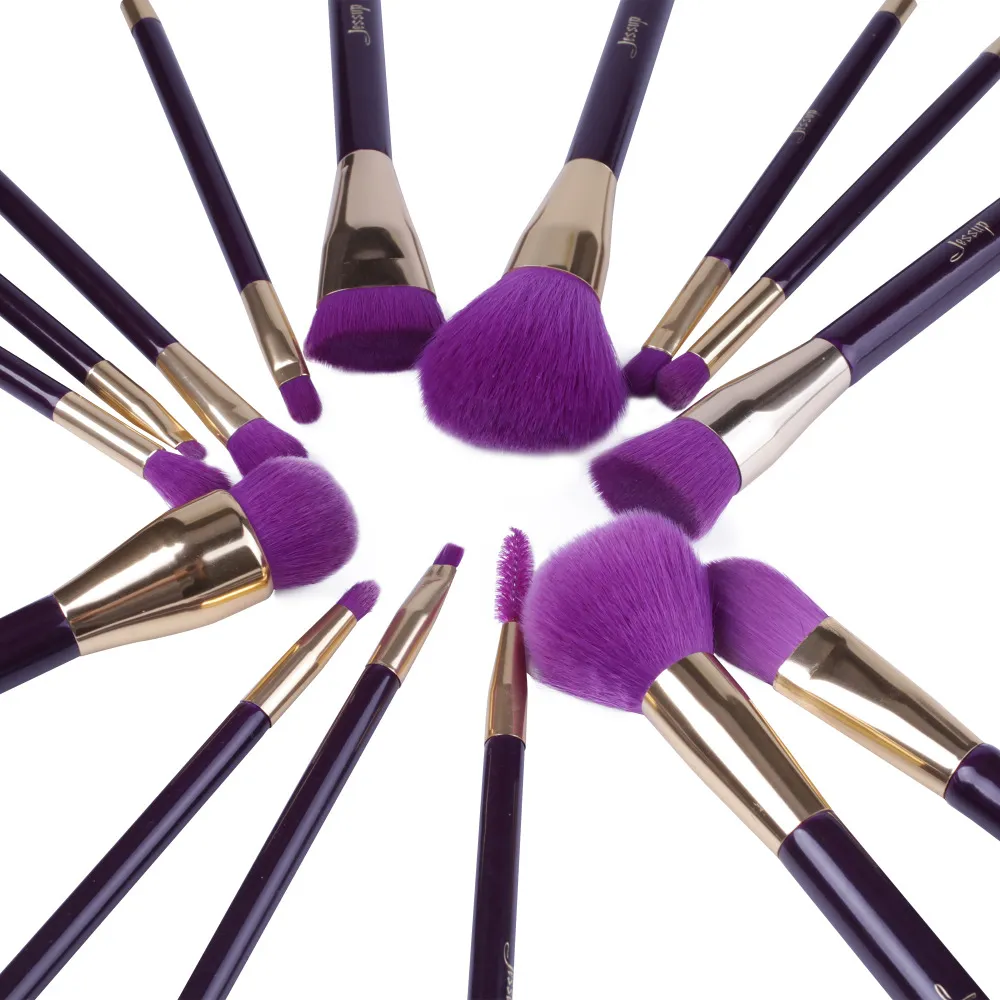 Jessup Vegan Makeup Brushes Set Premium Synthetic Powder Foundation Highlight Concealer Eyeshadow Blending Eyebrow Liner Spoolie