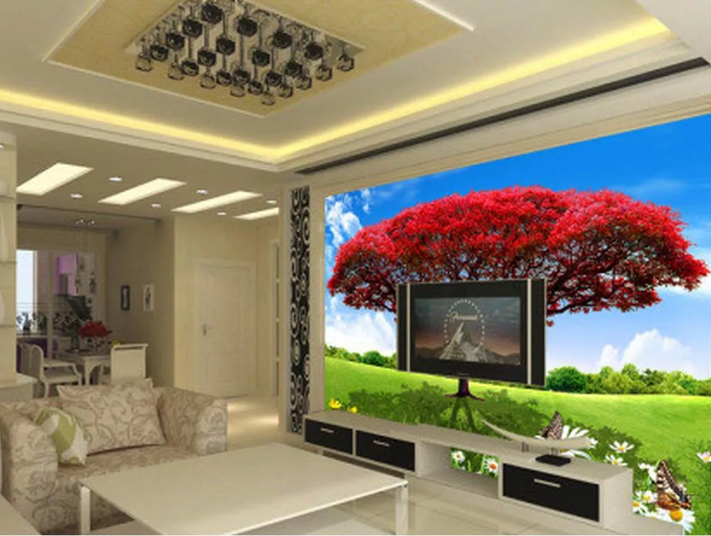 패션 3D 홈 장식 TV 화면에 대한 아름다운 나무 벽 벽 서류
