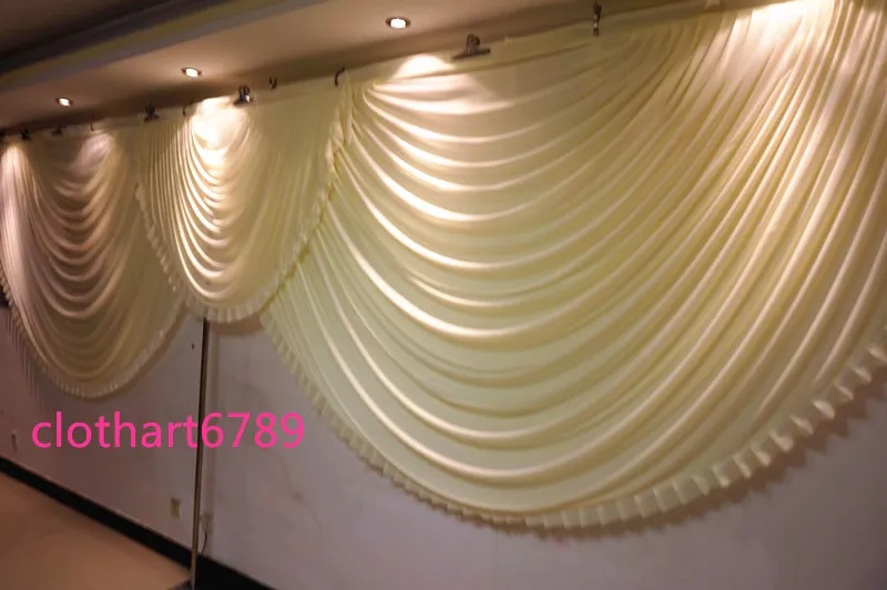 6m wide swags valance wedding stylist backdrop Party drop Curtain Celebration Stage Performance Background Satin Drape wall57780421168581