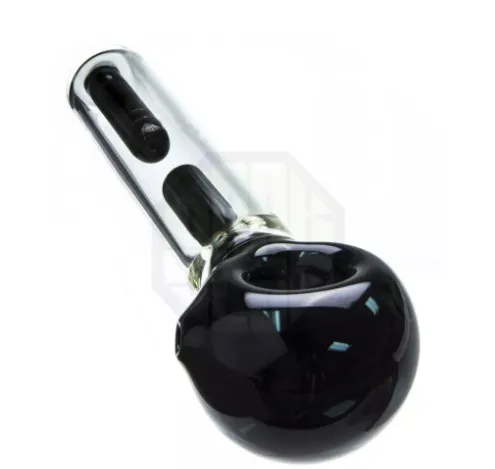 Thick Handle Glass Pipe Smoking Pipe Black Spoon Bubbler Hybrid Spill Proof Black Bubbler Pipes