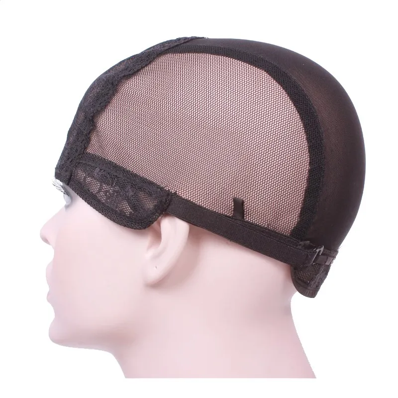 High quality lace wig cap for making wigs with adjustable strap on the back weaving cap black glueless wig caps