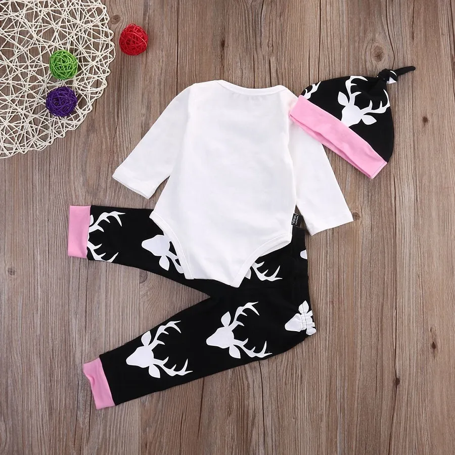 Spädbarnsflickor kläder småbarn kläder set barn romper kostym långärmade pyjamas 3st daddy039s Little Girl Printed Rompers 2810962