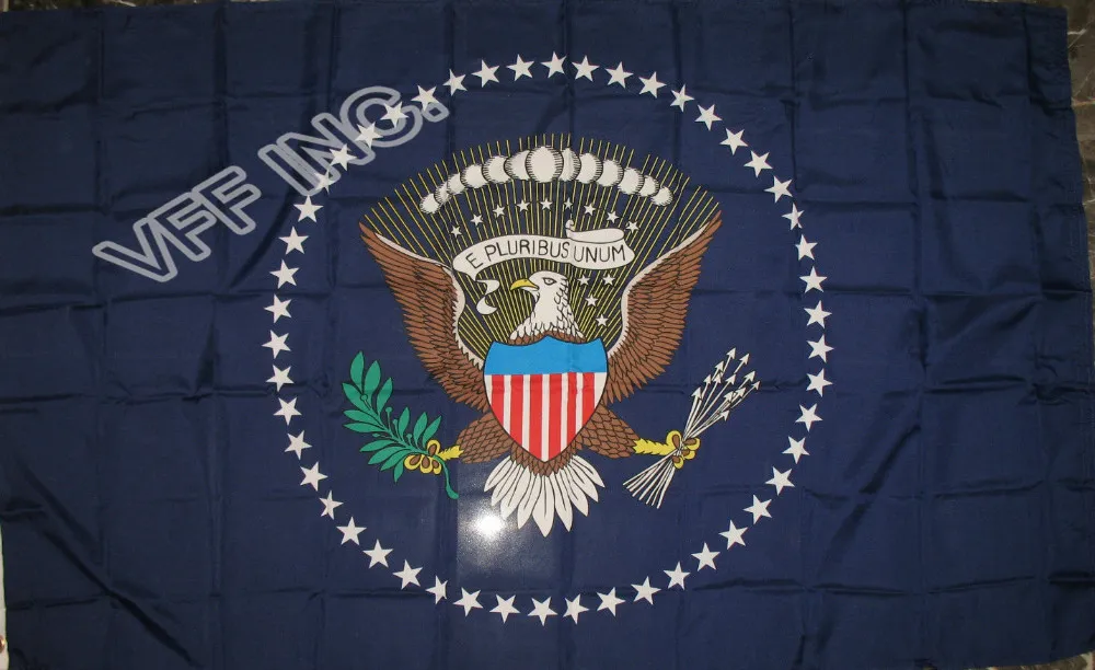 USA Cumhurbaşkanlığı Başkanı Mühür Bayrak 3 mx 5 ft Polyester Banner Uçan 150 * 90cm Özel bayrak açık