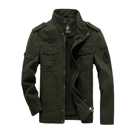 플러스 사이즈 의류 남자 육군 재킷 캐주얼 따뜻한 겨울 가을 코트 자수 양털 두꺼운 재킷 남성용 의류