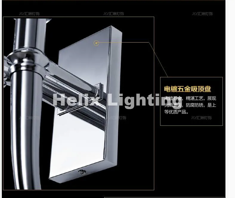 Nowoczesne Chrome LED Lampa ścienna do łazienki Sypialnia ścienna Kinkiet oświetlenia wewnętrzna AC 90-260V LED Oświetlenie Ściana Darmowa Wysyłka