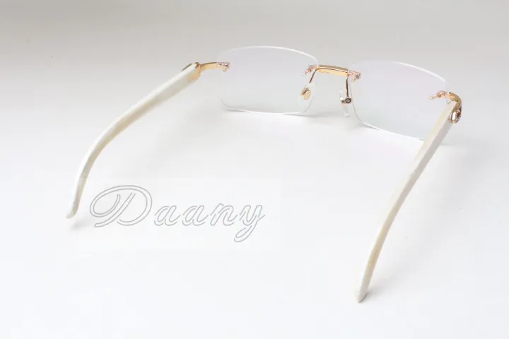 Direct fashion, high quality Eyeglasses frame, Spectacle frame, T3524012, white natural rhinoceros horn, square diamond glasses, 58-18-140mm