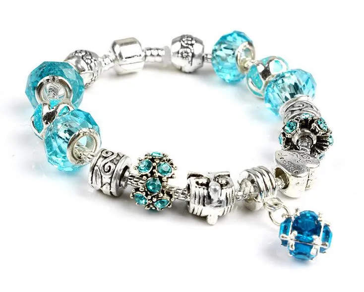 Hot sell beautiful crystal beaded bracelet jewelry length 18cm fashion accessories don't fade the plating layer