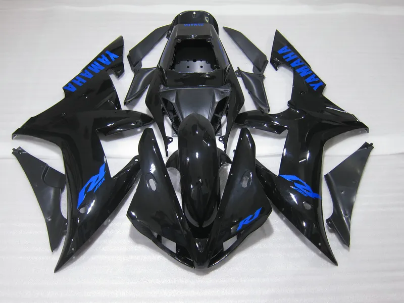 Injektionsgjutning 100% passform för Yamaha YZF R1 2002 2003 Svart Fairings Set YZF R1 02 03 OT44