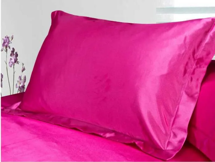 Coussin d'oreiller en soie couvre 100% double enveloppe enveloppe de la soie taie d'oreiller de soie charmeuse décorative couverture satin de satin blanc violet noir