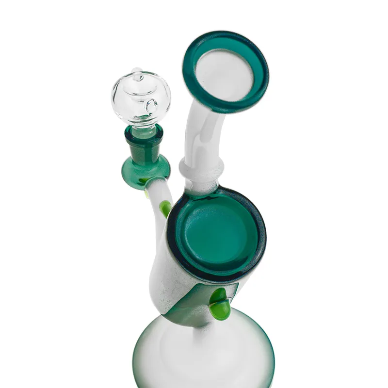 Novel design glass bong smoking pipe Glass Water Pipes Bongs Double Recycler Bong 8.6 inches 14MM Joint