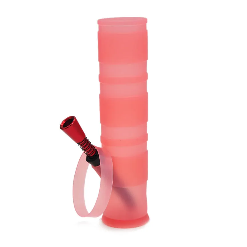 200MM Portable Incassable Fumer Bongs Shisha Narguilé Silicone Fumer Tuyaux D'eau Lavable Pliable