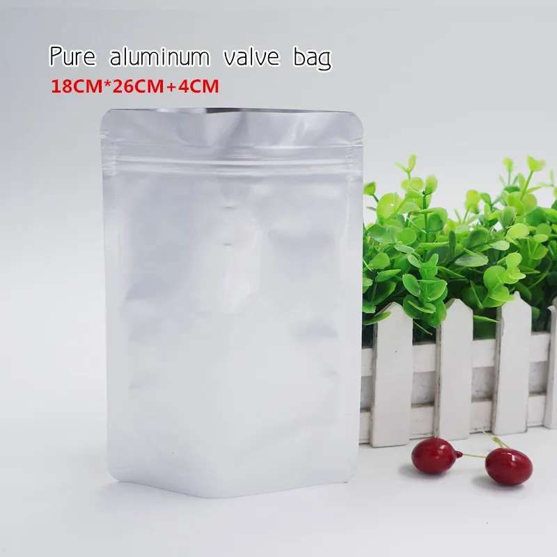 18 * 26 + 4 cm Mais grosso de alumínio Puro auto-estilo stand bag embalagens de armazenamento de Alimentos Cosméticos Máscara de embalagem Spot 100 / pacote