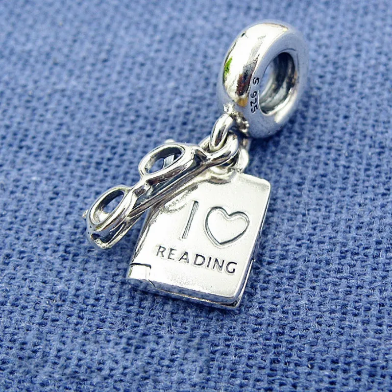 Love Reading book charms authentic S925 sterling silver beads fits DIY Jewelry bracelets 7919842315