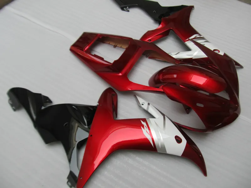 Kit de carénage de moto pour Yamaha YZF R1 2002 2003 ensemble de carénages noir rouge vin YZF R1 02 03 OT09