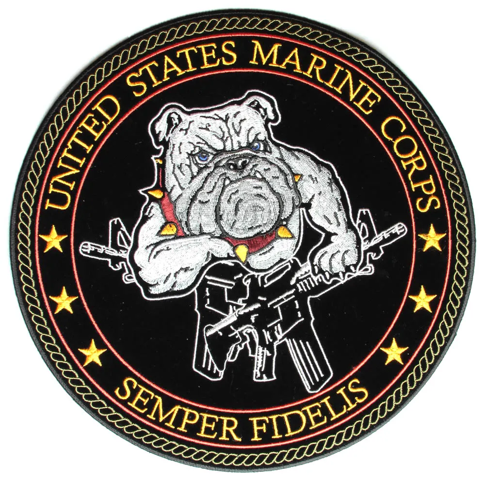 Bulldog And Guns, USMC, Semper Fidelis Large Back Bulldog And Guns, USMC, Semper Fidelis Large Back