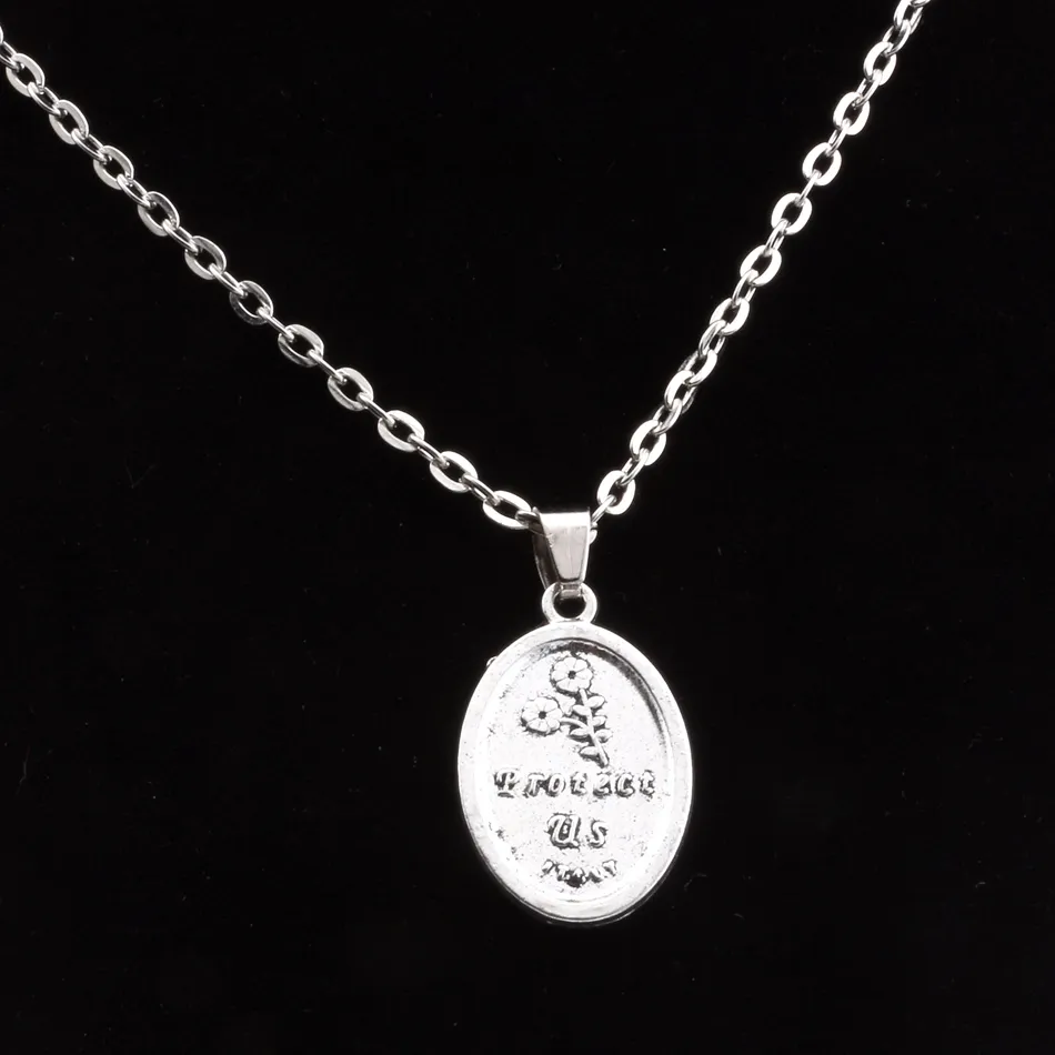 MIC 20 pièces alliage d'argent vieilli ST Christopher Religion pendentif à breloques clavicule collier pour hommes femmes bijoux cadeau C11