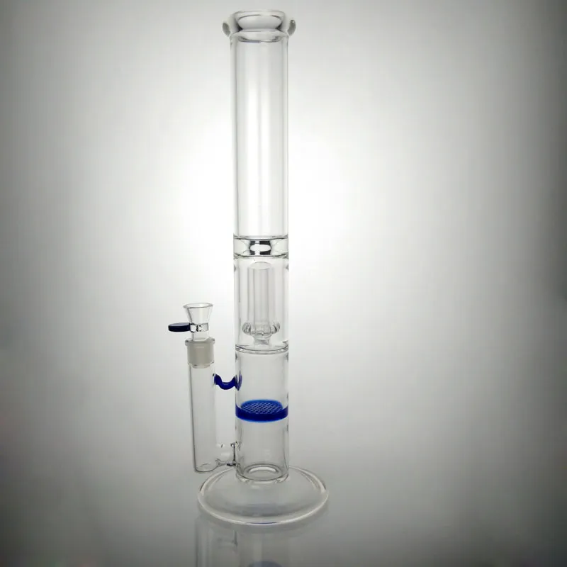 17 inches Bongs Glass Water Pipes Hookahs With comb Perc Straight Tube Bong With Showerhead 18mm Male Joint Bowl