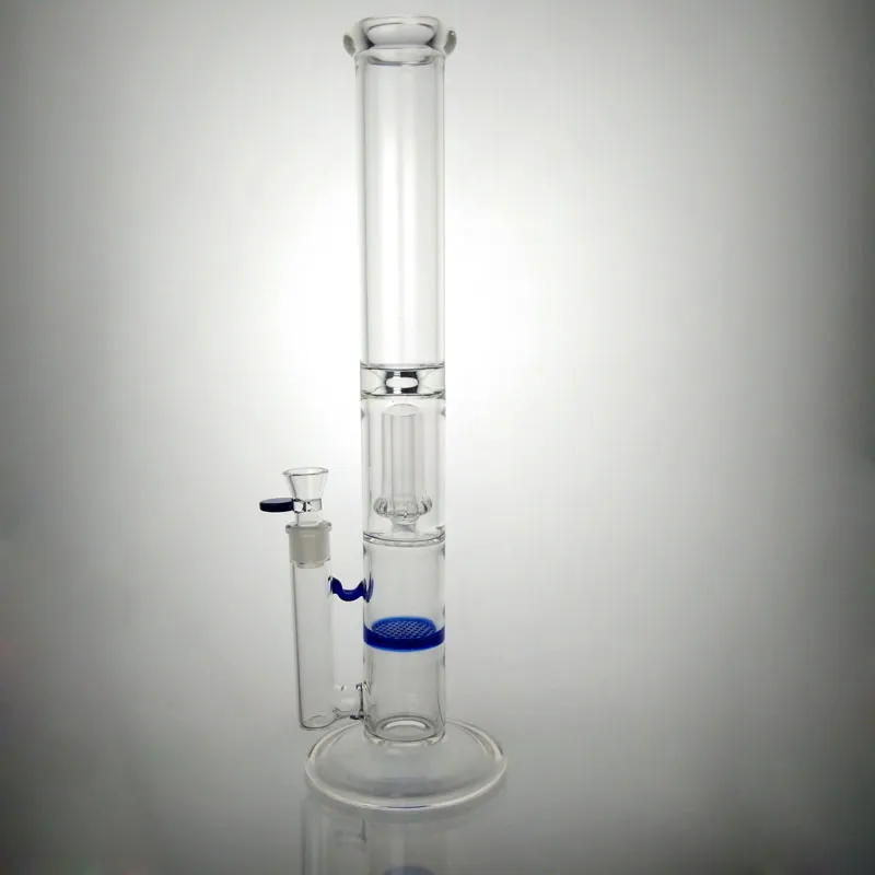 Bongglazen waterpijp rechte rube bong met kam perc 17 '' rechte glazen bong met douchekop borosilicaat glas rechte waterpijp