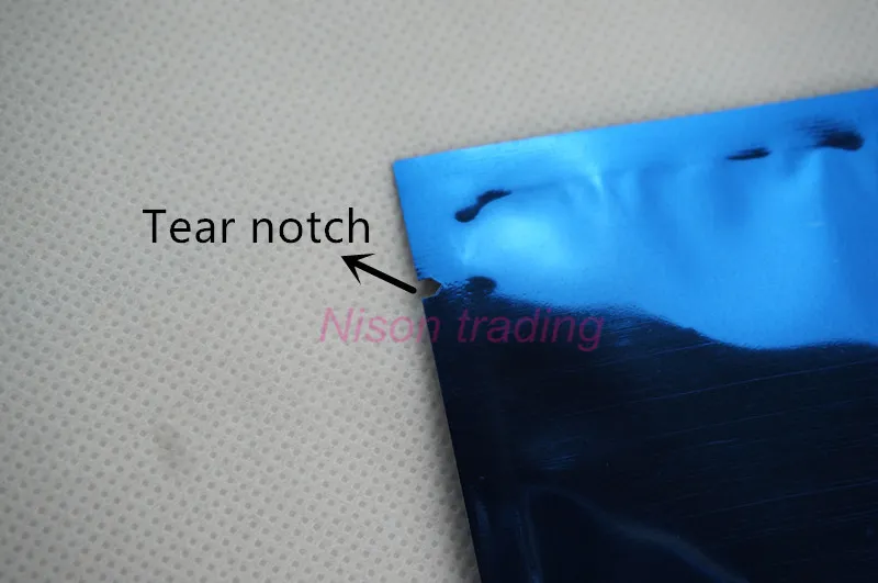 8 * 12cm / Blue Aluminized Mylar Flat Bag-Aluminium Plating Facial Mask Förpackning Ping Pocket Värme för att täta, örtpulverpåse