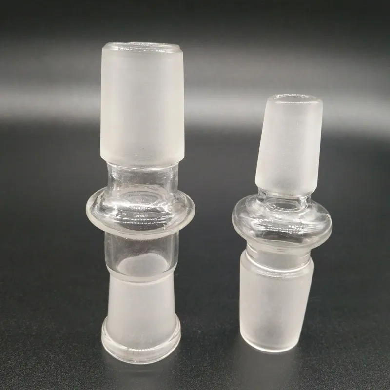 Hot Selling 10 Styles Glass Bong Adapter 14.4 18.8 Man till kvinnlig gemensam 14mm 18mm Kvinna till Man Converter Glass Adapter