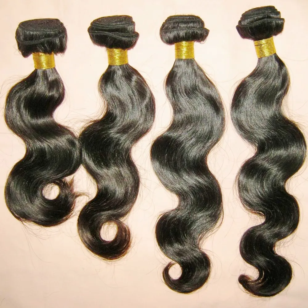 lot kilo entier 100 cheveux humains péruviens vague de corps tissage faisceaux épais teintables King Queens4178141