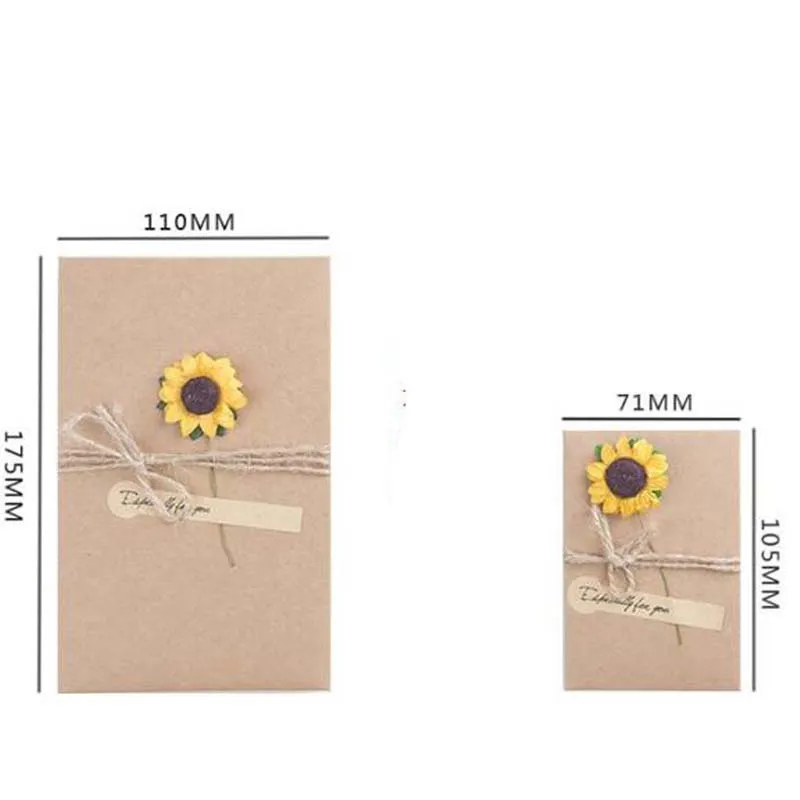 DIY Kraft el yapımı kurutulmuş çiçekler hediye kartları Noel kartı tebrik kartı teşekkür ederim notlar doğum günü partisi davetiy ...