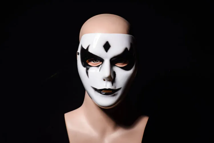Hip-Hop GHOST DANCE Mask Hand painted White Popping Face Masque Halloween Party Carnivals Adjustable Strap Mask For Man and Women