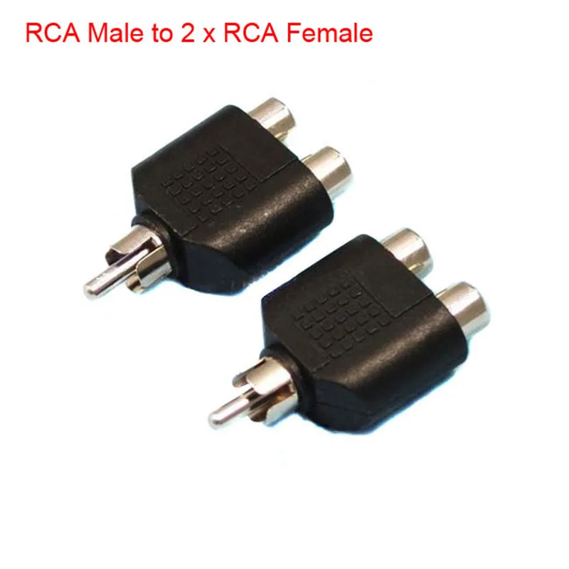 Adaptateur de prise séparateur RCA AV o Y, 1 mâle à 2 femelles, câble de prise x2, convertisseur de câble TV 8834615