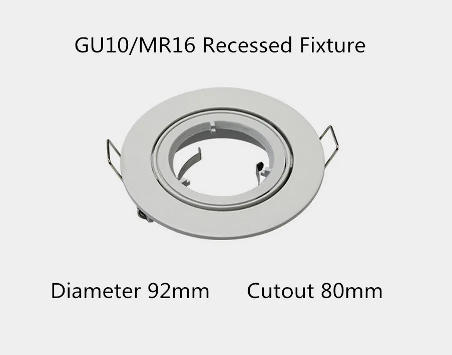 3 cale odlewane ciśnieniowo aluminium MR16 GU10 sufitowy reflektor wspornik montażowy wpuszczany w dół oprawa oświetleniowa z wykończeniem w kolorze białego szczotkowanego niklu