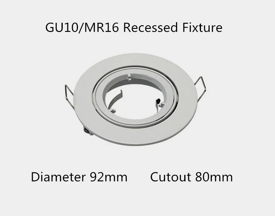 3 インチ ダイカスト アルミニウム MR16 GU10 天井スポットライト取付ブラケット埋め込み式ダウンライト器具、ホワイトブラッシュニッケル仕上げ