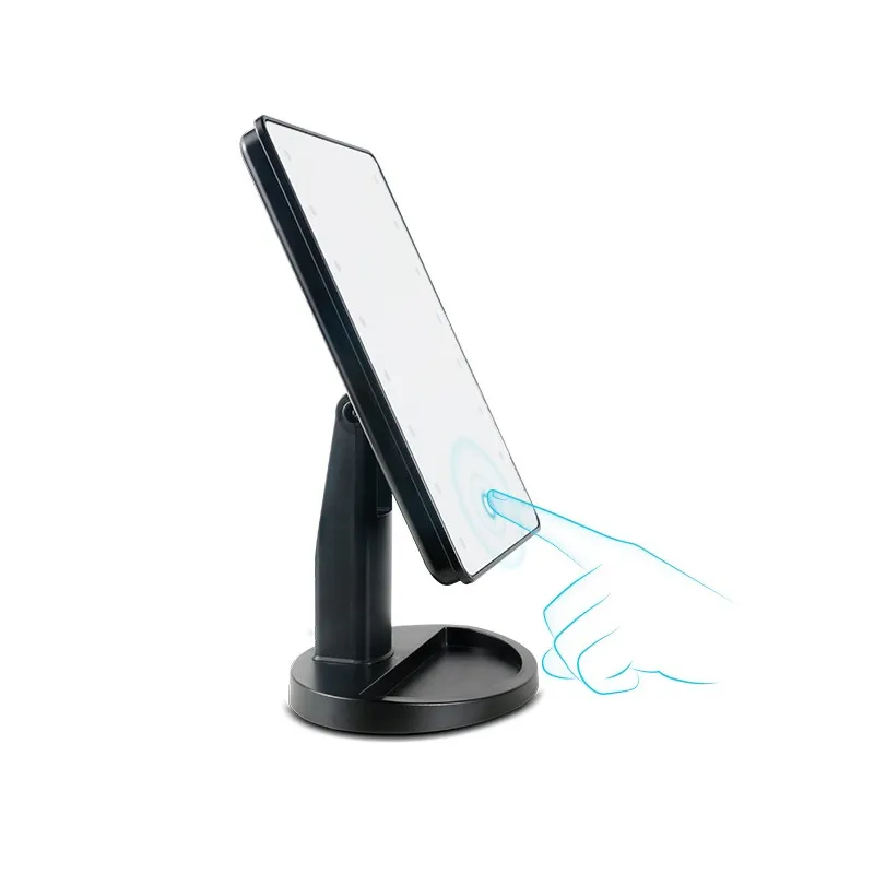LED Makyaj Aynası Kozmetik Masaüstü Taşınabilir Kompakt 16/22 LED ışıkları Kadınlar için Işıklı Seyahat Makyaj Aynası Siyah Beyaz Pembe ZA2069