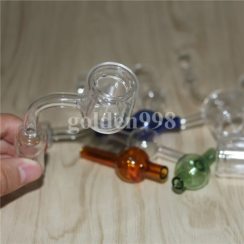 Conjunto de fumar de pregos de Banger de quartzo térmico com balde duplo, tampa de carboidrato combinada, 10mm 14mm 18mm masculino unha feminina