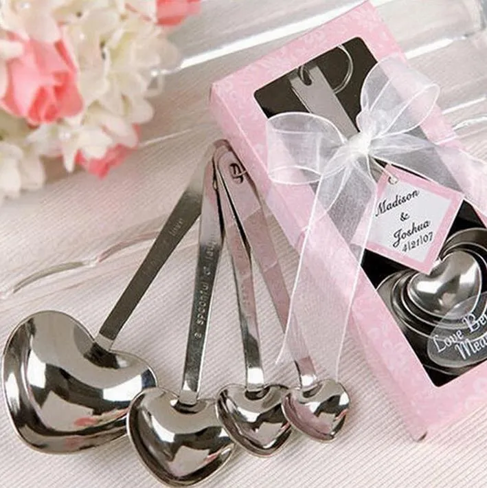 DHL 2016 Spoon favor Heart Shaped Measuring Spoons set Wedding Favors