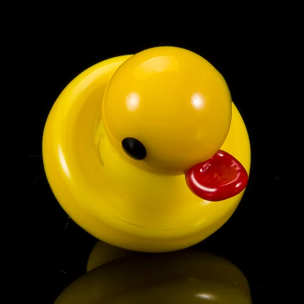 Nuovo design Yellow Duck Carb Cap Accessori fumatori 23mm bong in vetro Dab Rig Pipa ad acqua su Mr-dabs