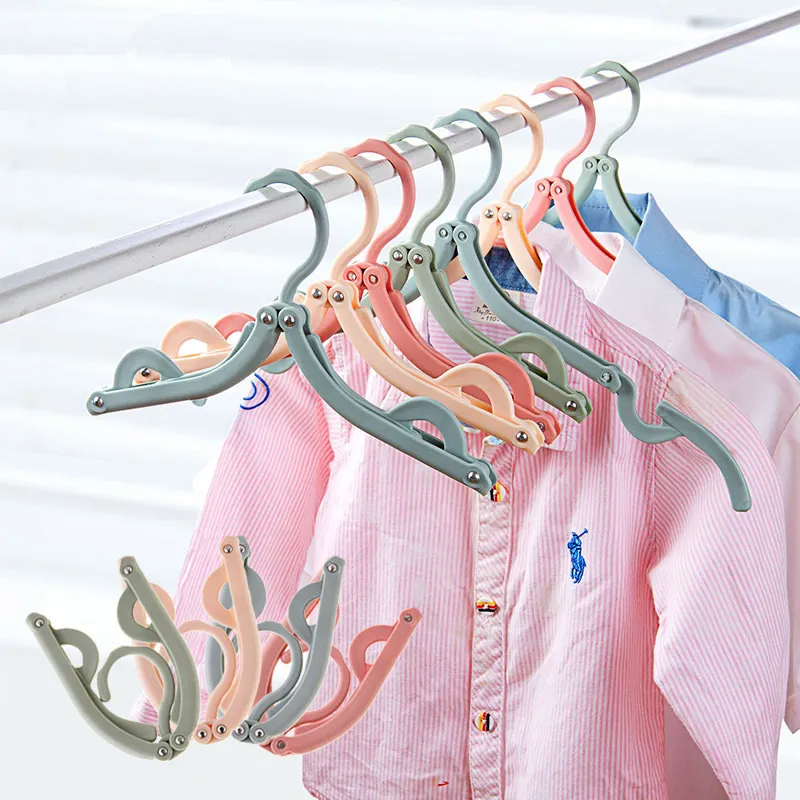 Space Saver Travel Draagbare Opvouwbare Hangers Rack Outdoor Kleerhangers Multifunctionele Magic Vouwkleding Plastic Antislip Hanger