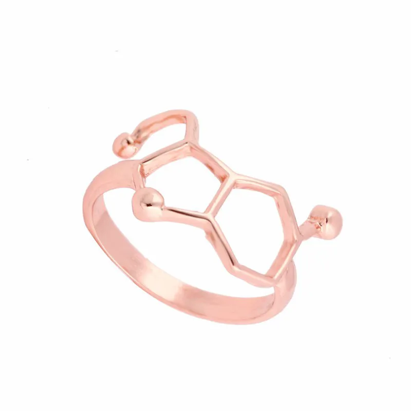 Everfast Whole Molecule Ring Chemistry Jewelry Neurotransmitter Science Women Men Finger Rings Can Mix Color EFR076255t