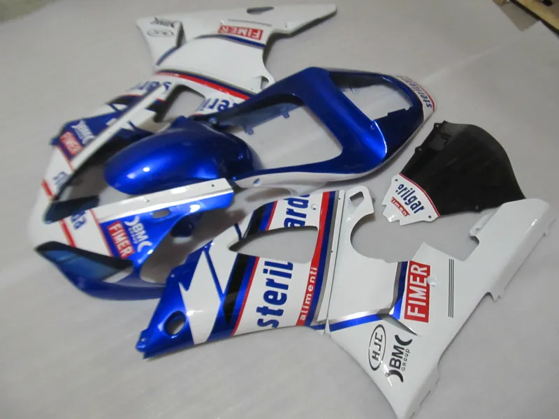 Kit de carénage de vente chaude pour Yamaha YZF R1 2000 2001 ensemble de carénages bleu blanc YZFR1 00 01 OT09