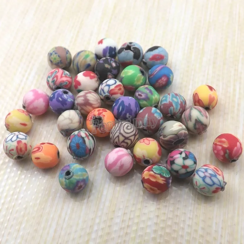 Hohe Qualität 6mm Runde Polymer Clay Perlen Für Schmuck DIY Gemischte Menge Kostenloser Versand 1000 stücke Großhandel