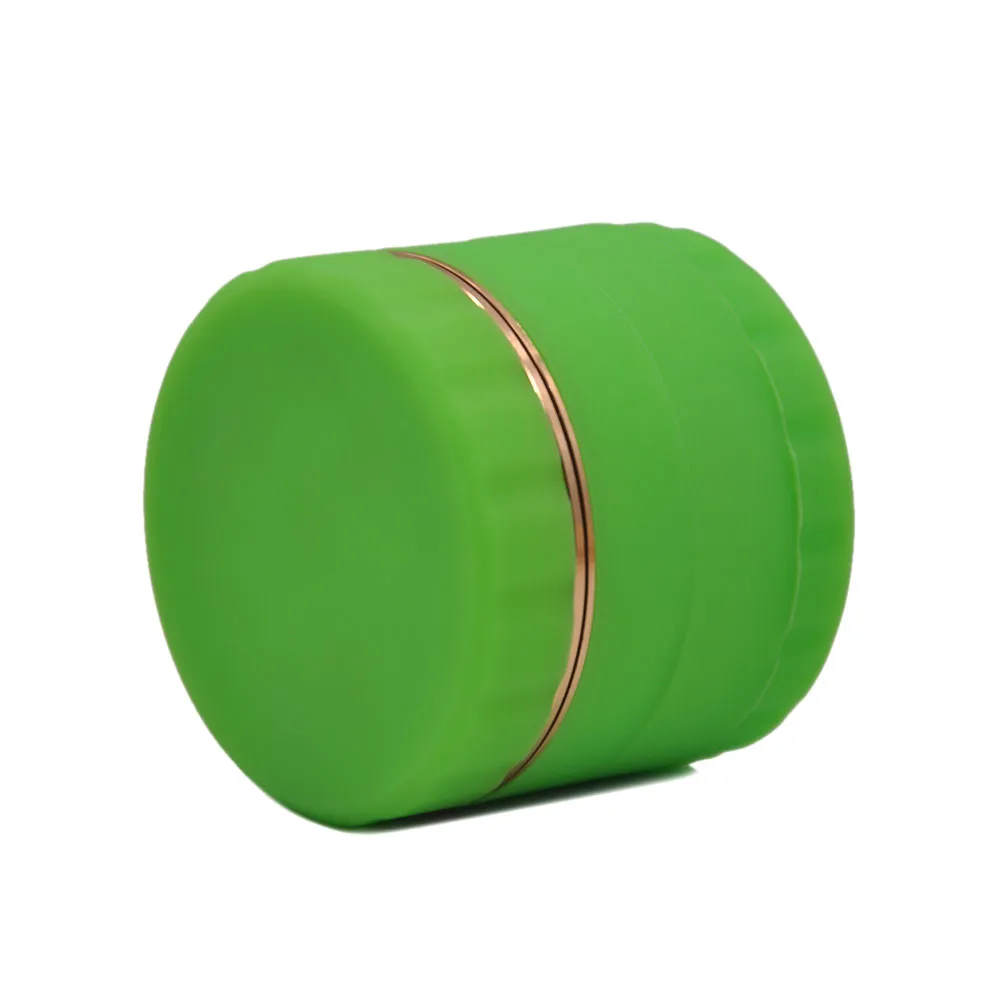 Ny Silicone Dia.63mm 4 Layer Herb Grinder Aluminium Alloy Grinders Metal Tobacco Herb Spice Crusher Rökning Tillbehör