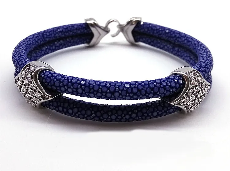 Bracciale in pelle BC Stingray da 5 mm rotondo cool bracciale da uomo in vera pelle di lusso con acciaio inossidabile 214H