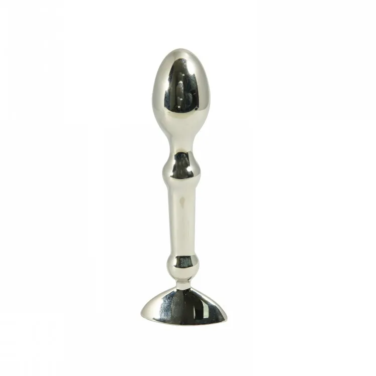 Mais novo anal brinquedos plug grande metal de aço inoxidável butt plug adulto sexo anal vibrador próstata unisex anal brinquedos prateado 11922cm1256501