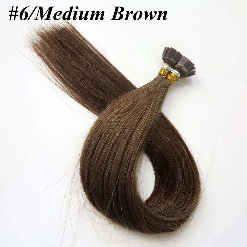 50g Brazilian Human Hair Flat Tip Full Cuticle Remy Indan Peruvian Malaysian Keratin Prebonded Human Hair Extensions Lastin6111878