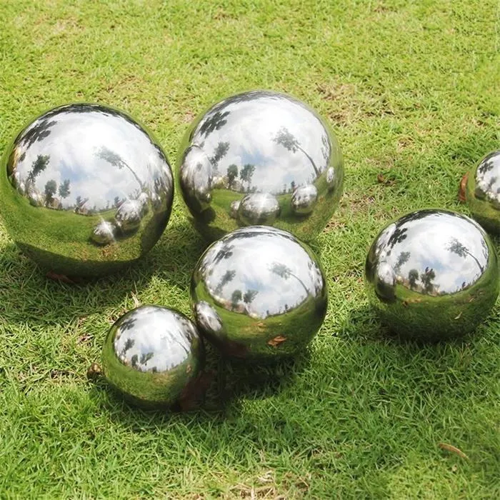 90mm-250mm AISI 304 Ze Stali Nierdzewnej Hollow Ball Lustro Polerowane Błyszcząca Kula Do Outdoor Garden Basen Ogrodzenie Ogrodzenie Ozdoba i Dekoracja