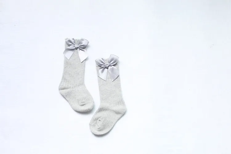 Chaussettes pour filles UK, chaussettes avec nœud en ruban pour bébé, hauteur 34, genou, jambe pour enfants, 24T, jambes de printemps et d'automne, fille douce princesse, T10456848343
