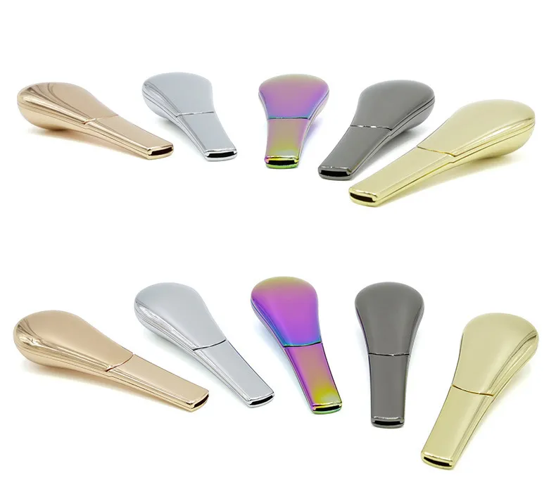 Cool Spoon Shape Smoking Pipe Cover Zinc Alloy Metal Tabacoo Pipes 5 Colors