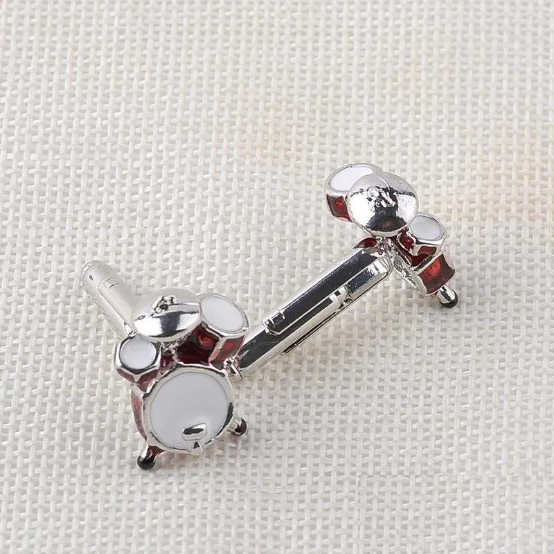 Personality Men Jewelry Music Lover Drum Guitar Cufflinks For Men Shirt Accessory Fashion Metal Music Design Cuff Links