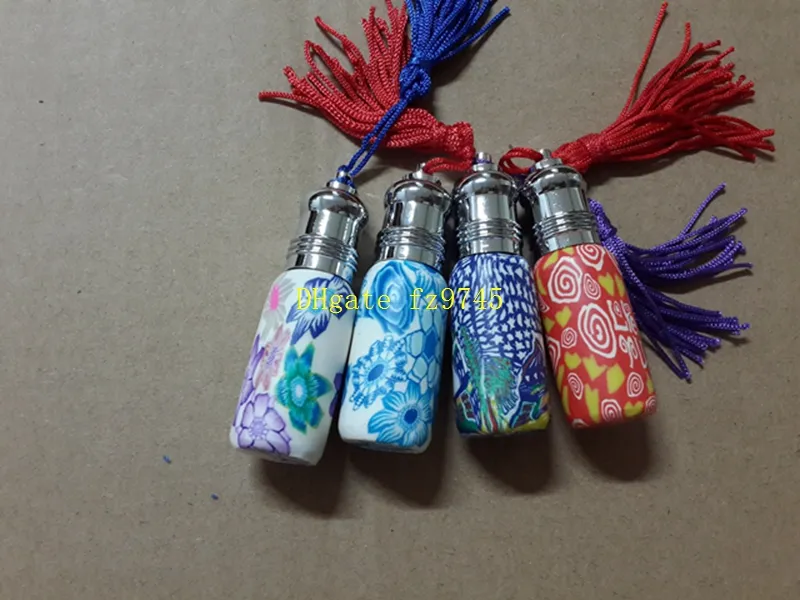 Empty Perfume Refillable Bottles Glass Roll On Roller Ball Polymer Clay Bottle With cap 6ml