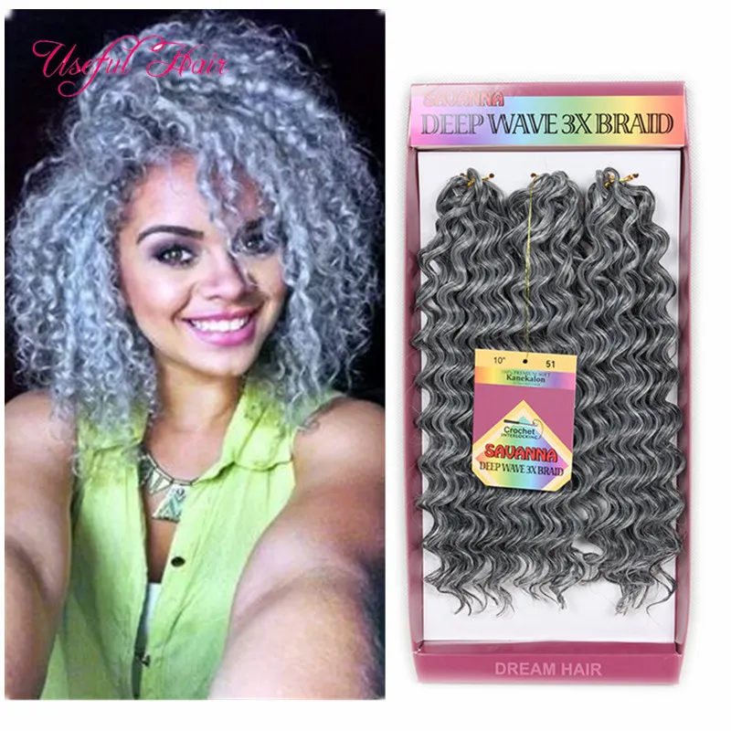 Alta Qualidade Freetress Beach Curl Extensões de Cabelo Crochet Extensões de Cabelo Trança Sintética Cabelo Curva de Jerry, Deep Onda Marley Tranças