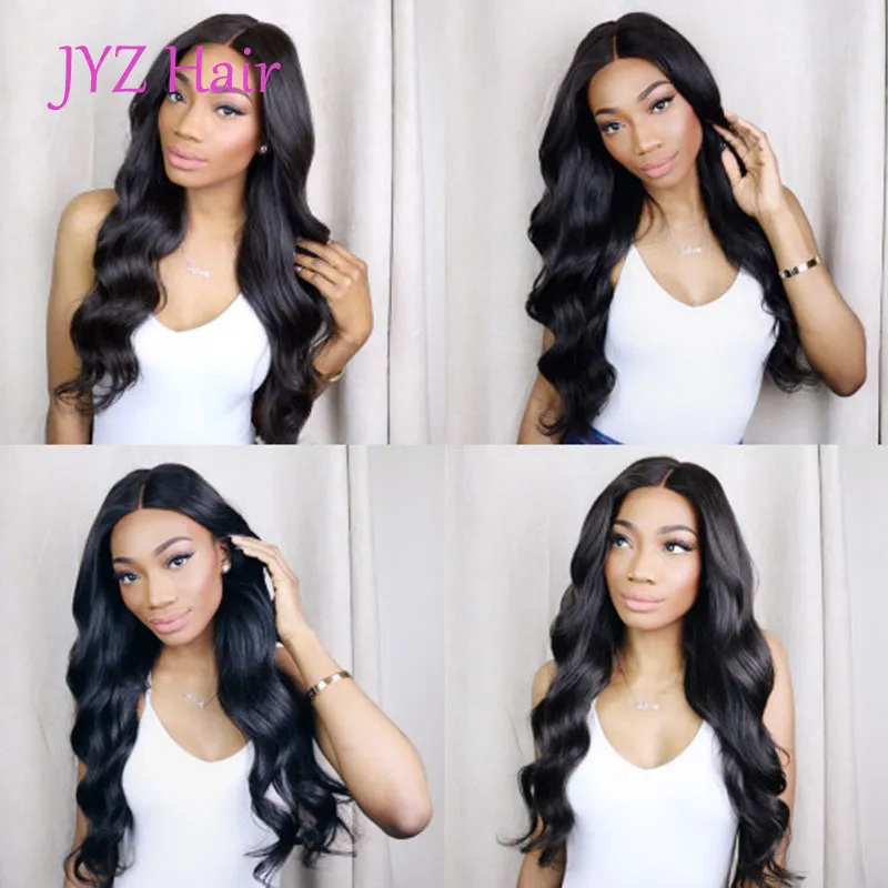 Natural Color Full Lace Wigs Body Wave Human Hair Brazilian