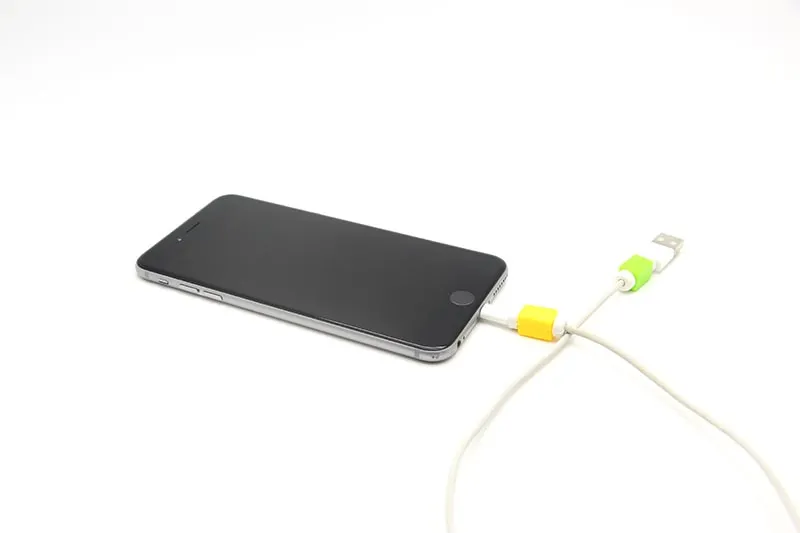 MULTI FÄRGOR USB-kabelskyddshylsa D2 Mobiltelefon Laddare Cord Protector Silicone för iPhone Line Protective